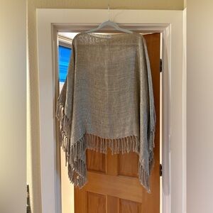 Brunello Cucinelli Fringed gold shimmer Poncho